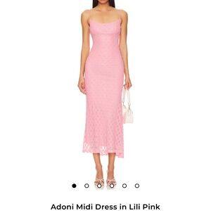 Bardot Lili Pink Lace Midi Dress